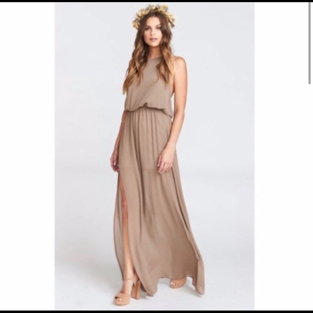Show Me Your MuMu Heather Halter Maxi Dress Dune